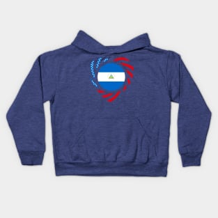 Nicaraguan American Multinational Patriot Flag  (Heart) Kids Hoodie